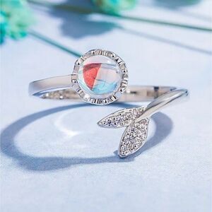 Elegant Rhinestone Mermaid Shaped Zircon Adjustable Ring